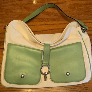 Kate Spade Mint/ Lime Green and Cream Shoulder Bag